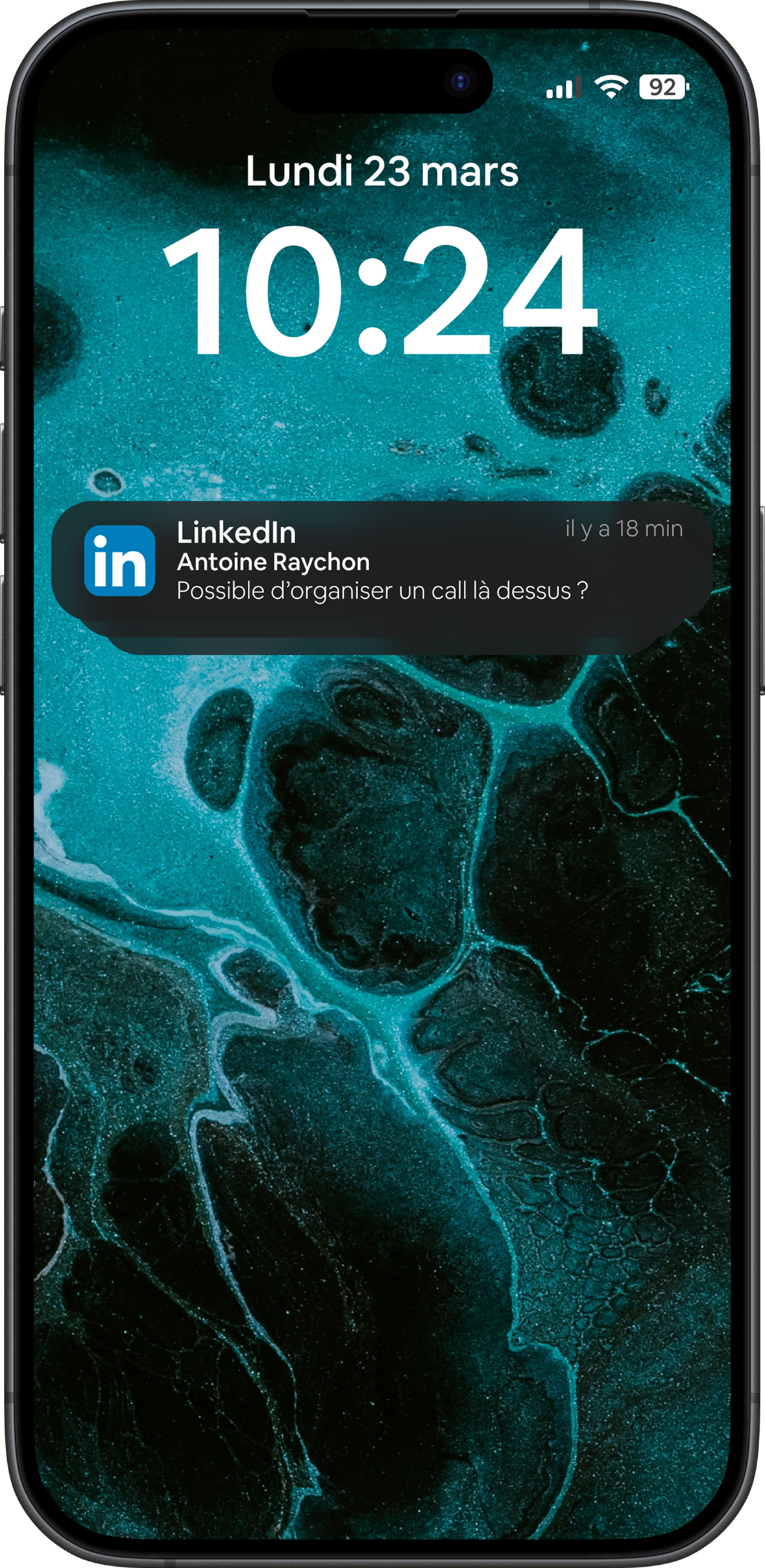 LinkedIn notification on phone
